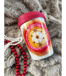 Termo hrneček s víčkem KVĚT ŽIVOTA